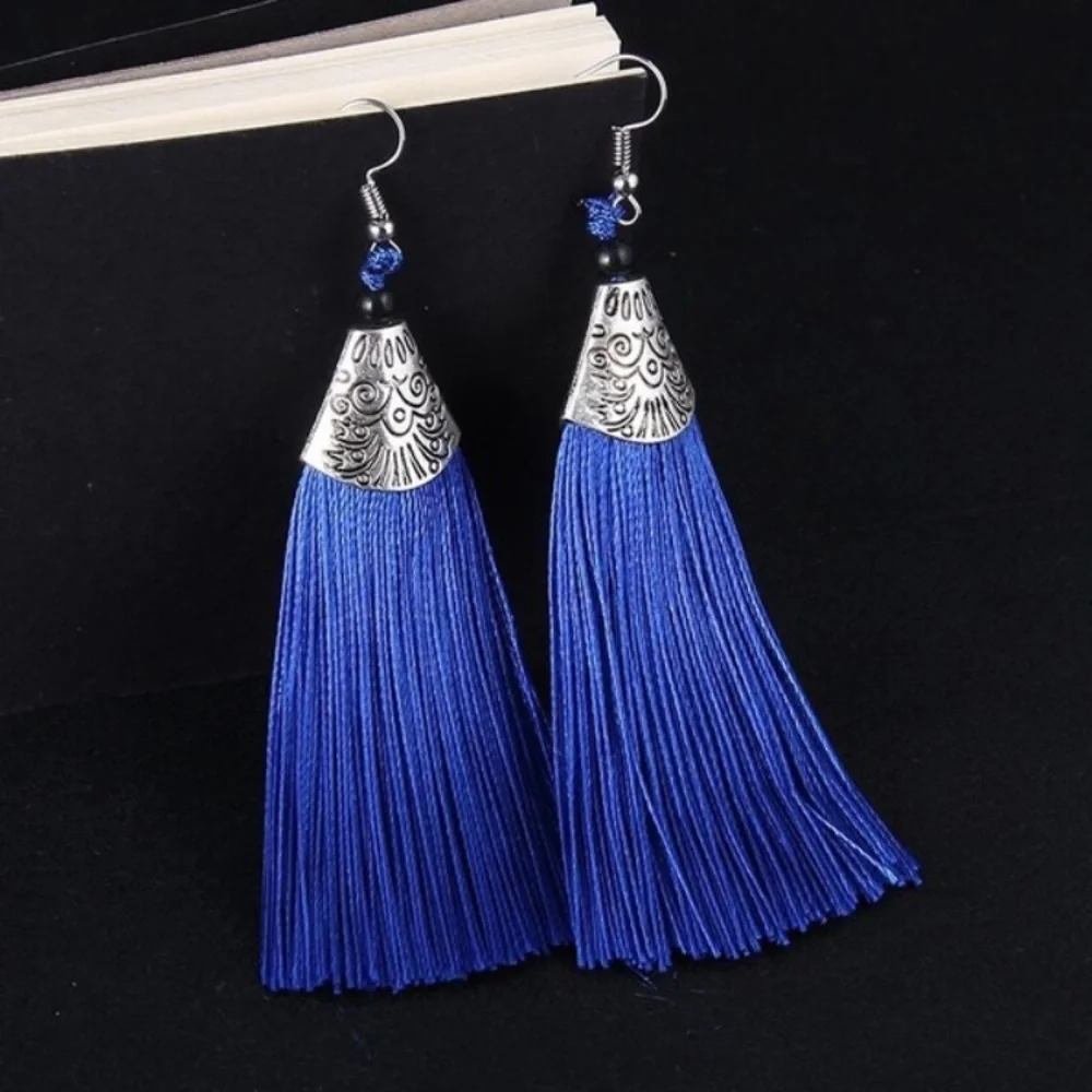 🔴 Blue Tassel Earrings